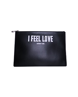 I Feel Love Large Pouch, Leather, Black/White, EXC1115, Box & DB